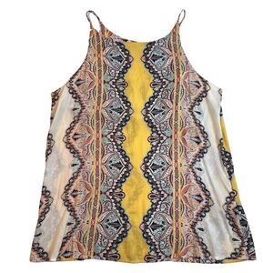 Verse Blouse Womens Medium Alecto Halter Top Colorful Yellow Paisley Hippy Shirt